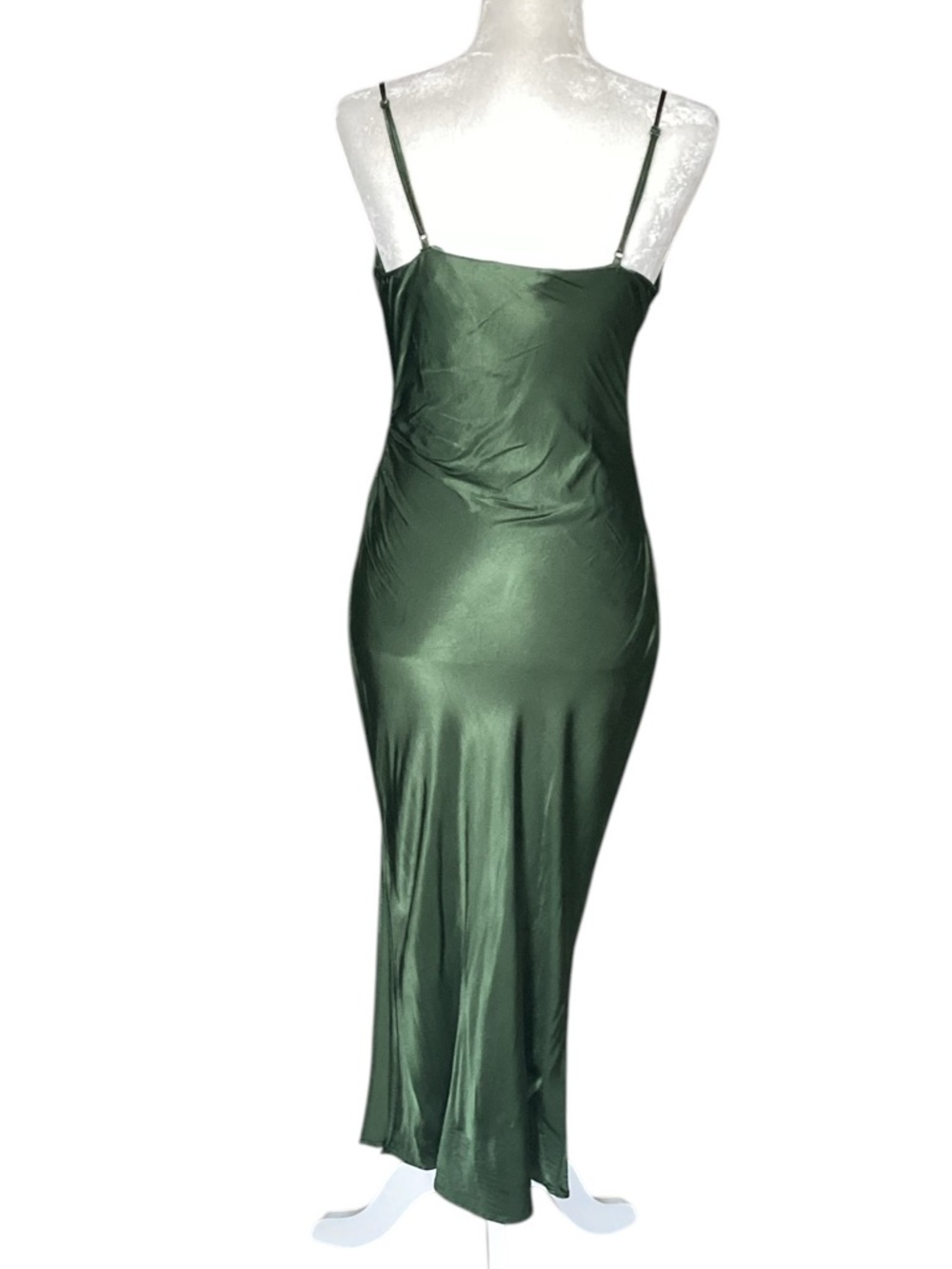 Zara Satin Effect Draped Ruched Midi Camisole Slip Dress - Medium - Picture 5 of 11
